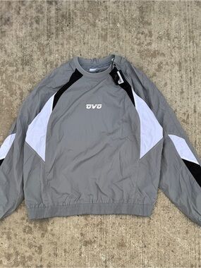 OVO Gray Pullover Windbreaker with White and Black Panels